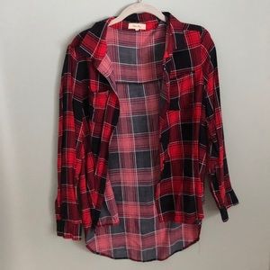 Love Notes red and black flannel